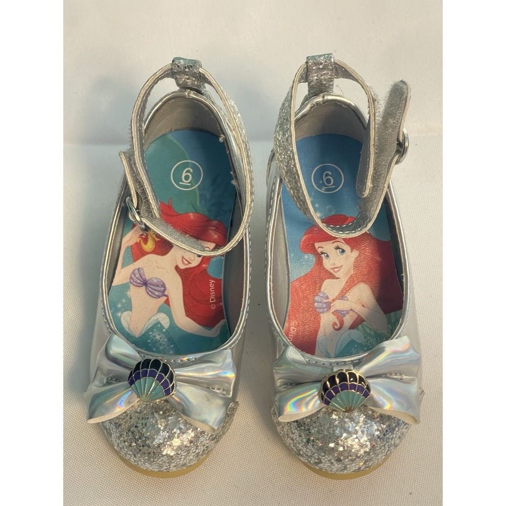 Toddler Girls' Disney Princess Shoes Silver‎ - SIZE 6 New Bin3